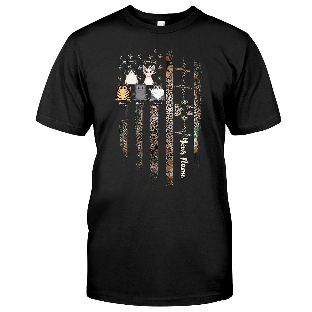 Ich liebe meine Katzen – Personalisiertes Katzen-T-Shirt und Hoodie zum Unabhängigkeitstag