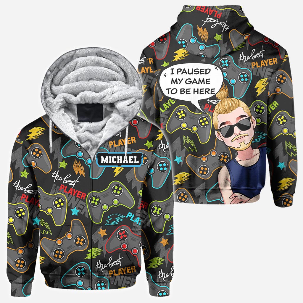 I Paused My Game To Be Here - Personalized Video Game All Over Shirt