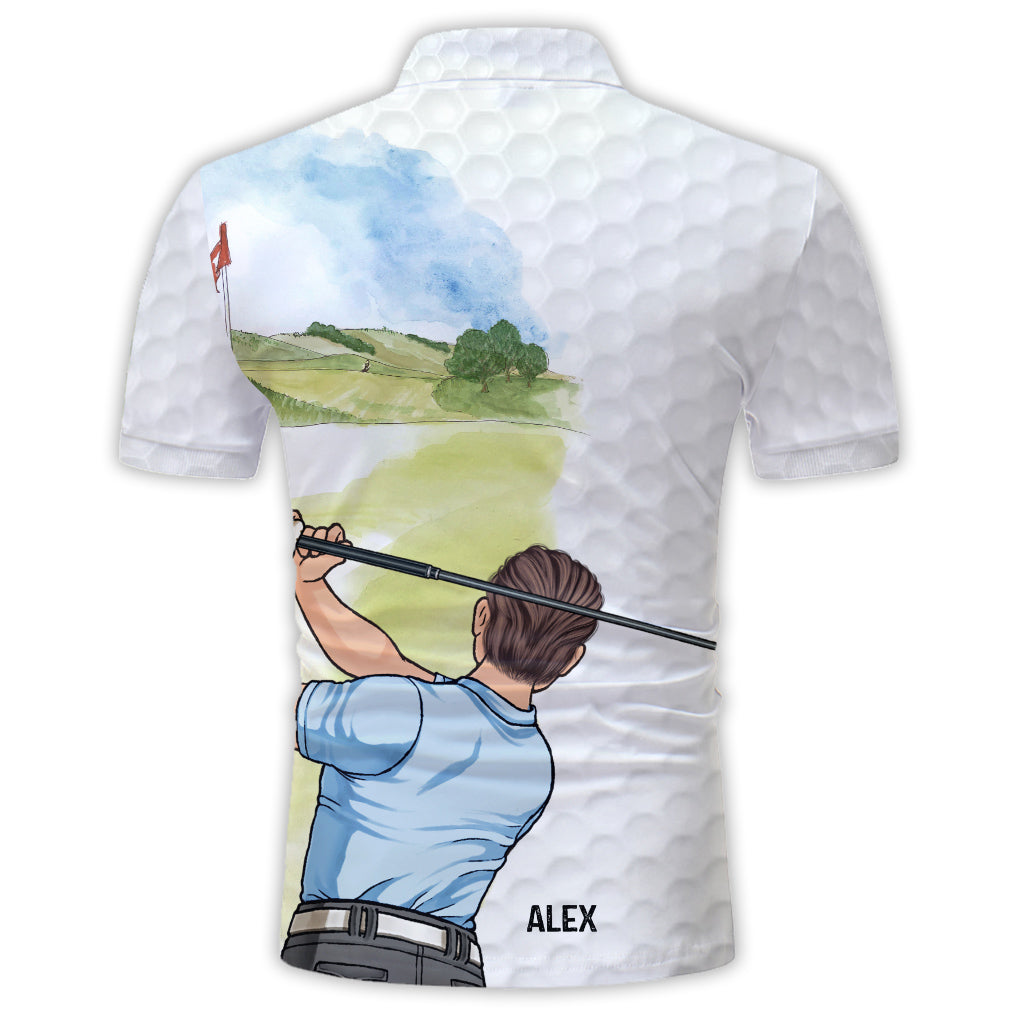 Swing Swear Look For Ball Repeat - Personalized Golf Polo Shirt