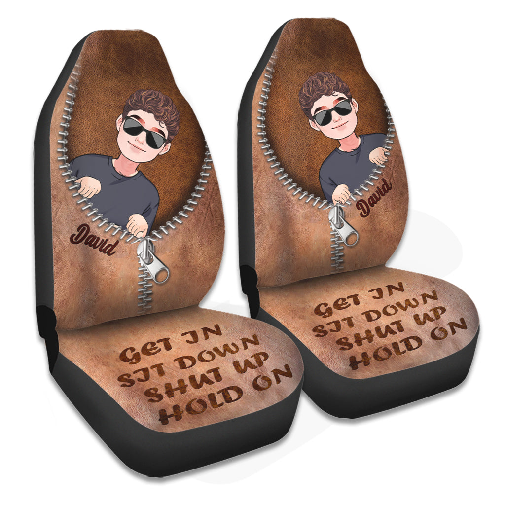 Get In Sit Down - Personalized Father Seat covers