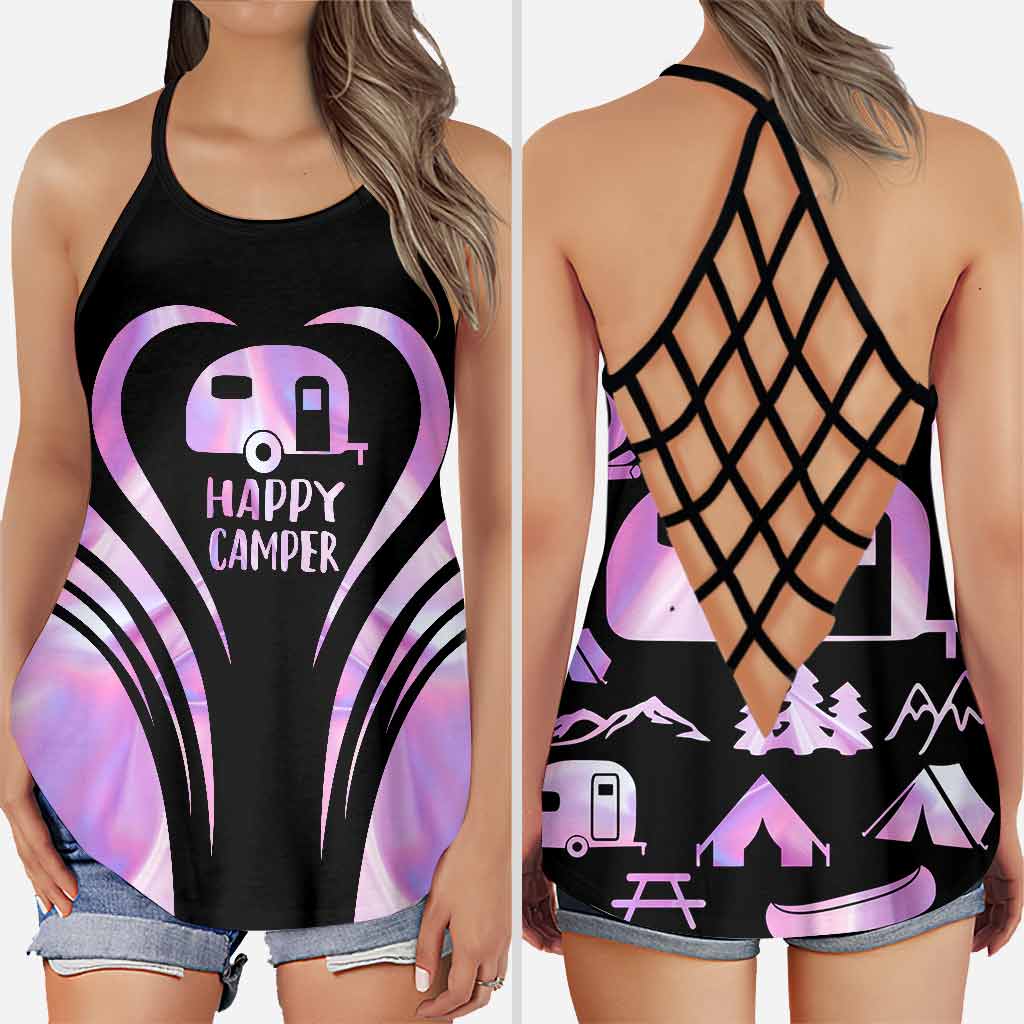 Happy Camper - Camping Cross Tank Top