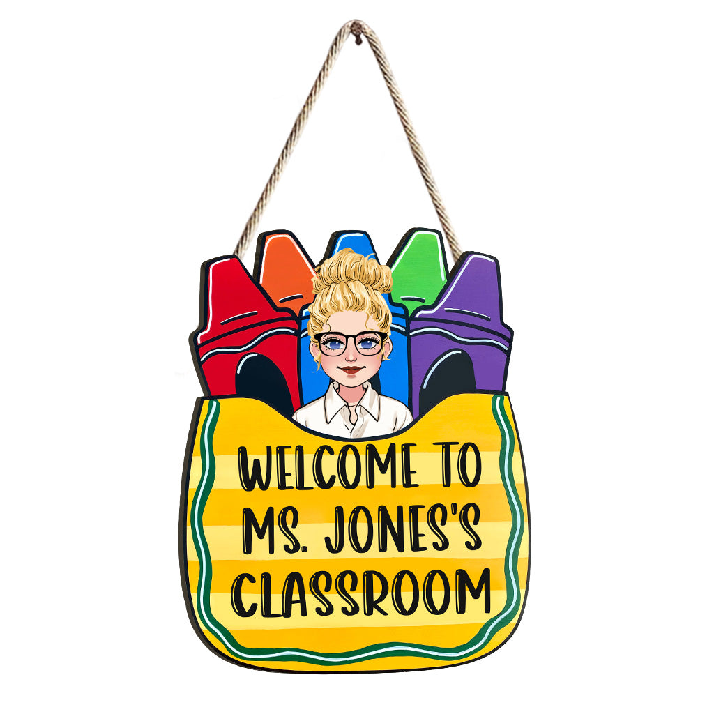 Willkommen in meinem Klassenzimmer – personalisiertes Lehrer-Holzschild