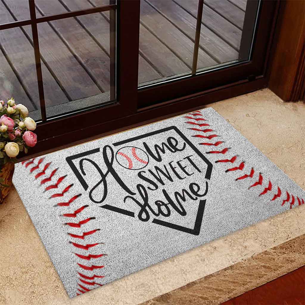 Home Sweet Home - Baseball Coir Pattern Print Doormat