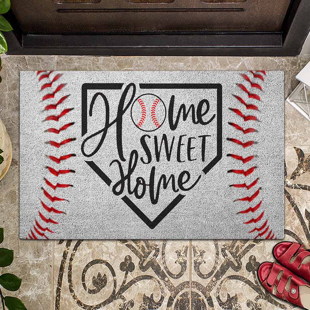 Home Sweet Home - Baseball Coir Pattern Print Doormat