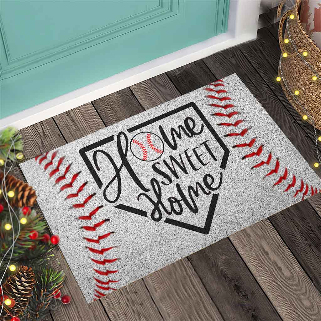 Home Sweet Home - Baseball Coir Pattern Print Doormat