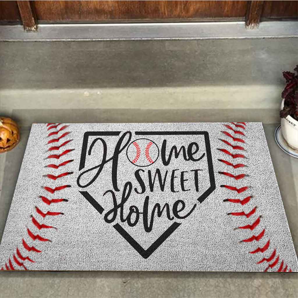 Home Sweet Home - Baseball Coir Pattern Print Doormat