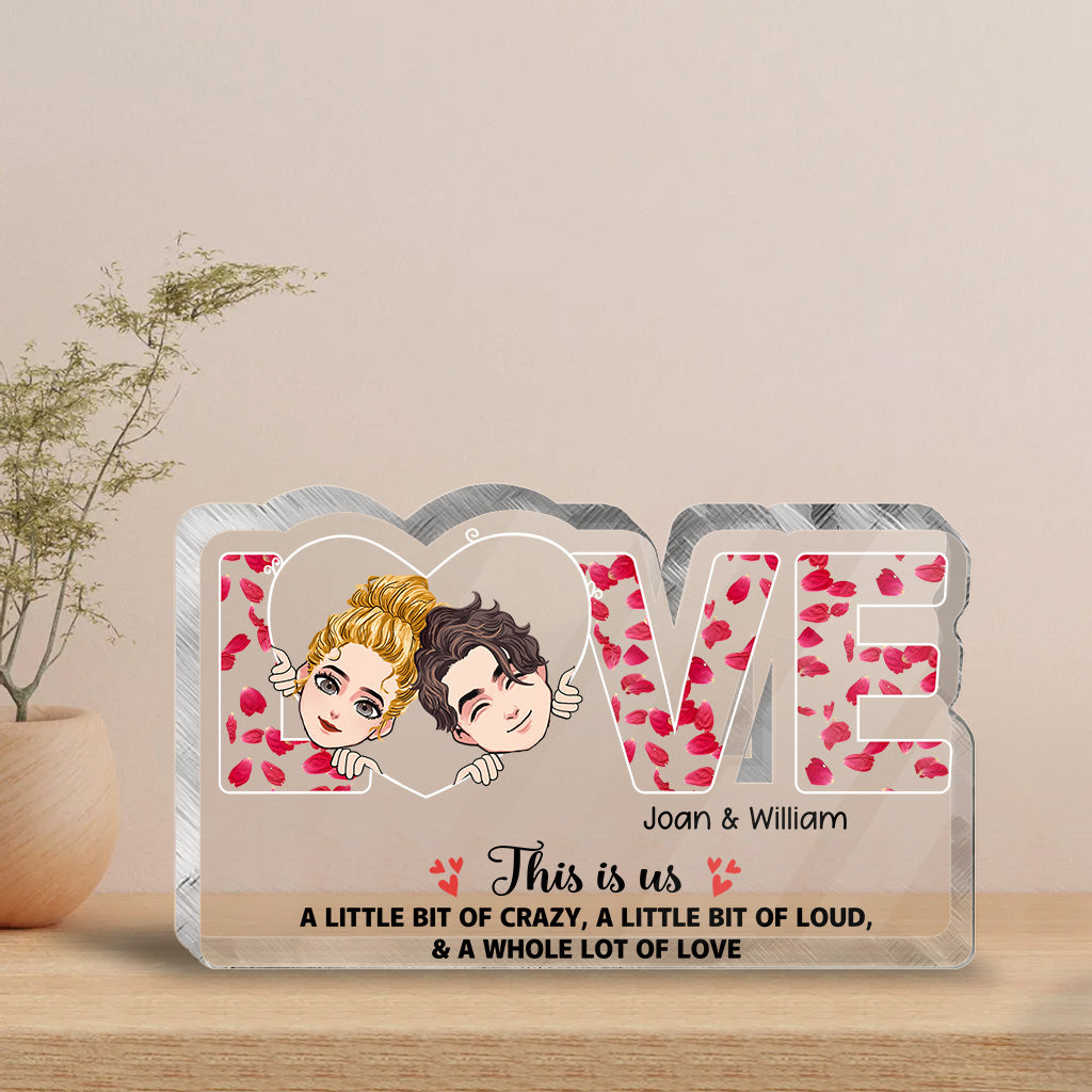 This Is Us - Couple gift for husband, wife, boyfriend, girlfriend, dog lover - Personalized Custom Shaped Acrylic Plaque