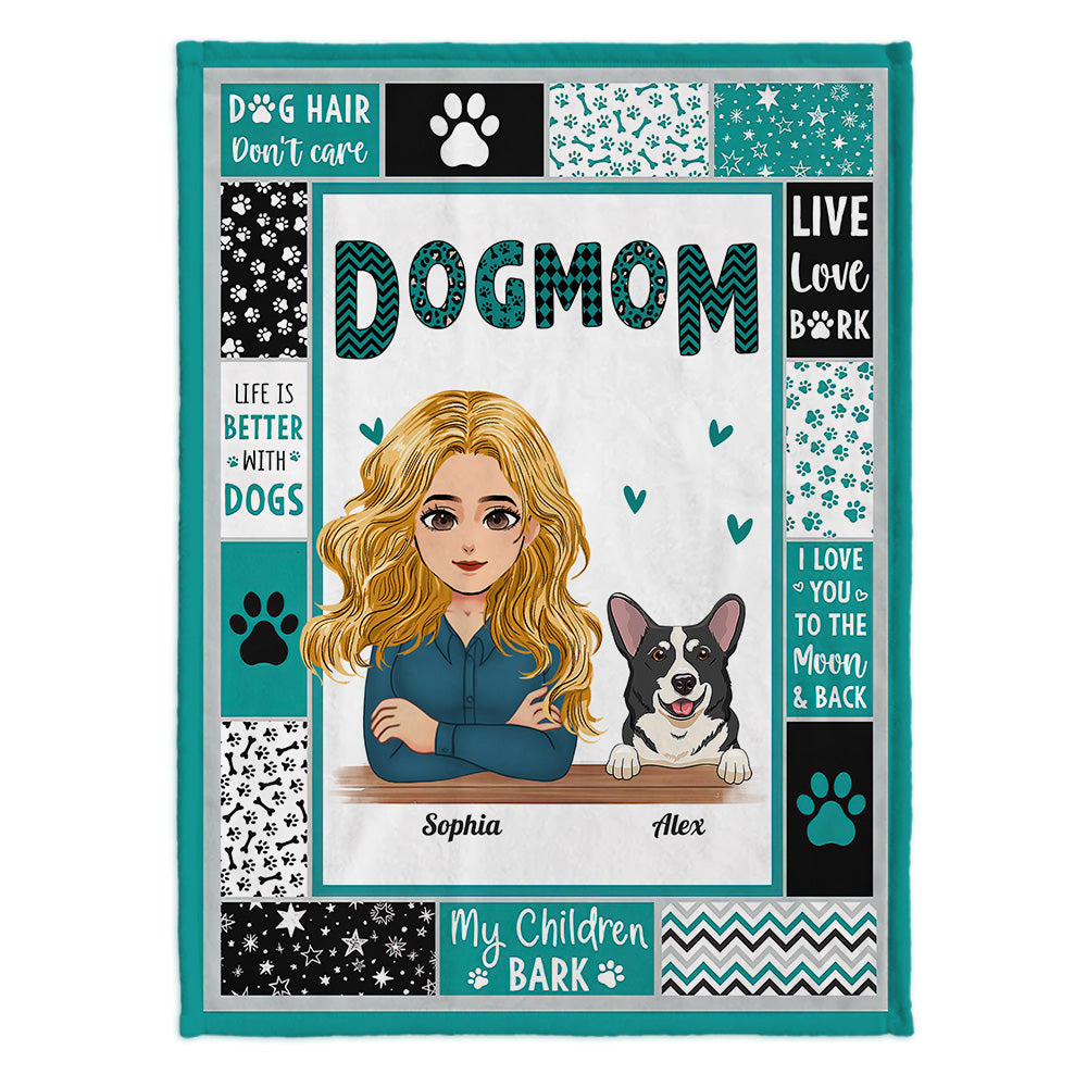 Couverture personnalisée pour chien « Fur Mom » pour la fête des mères