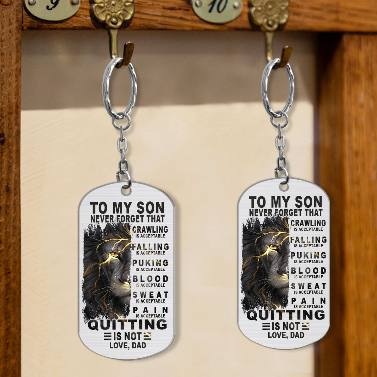 To My Son Crawling Is Acceptable - Personalized Father Stainless Steel Keychain
