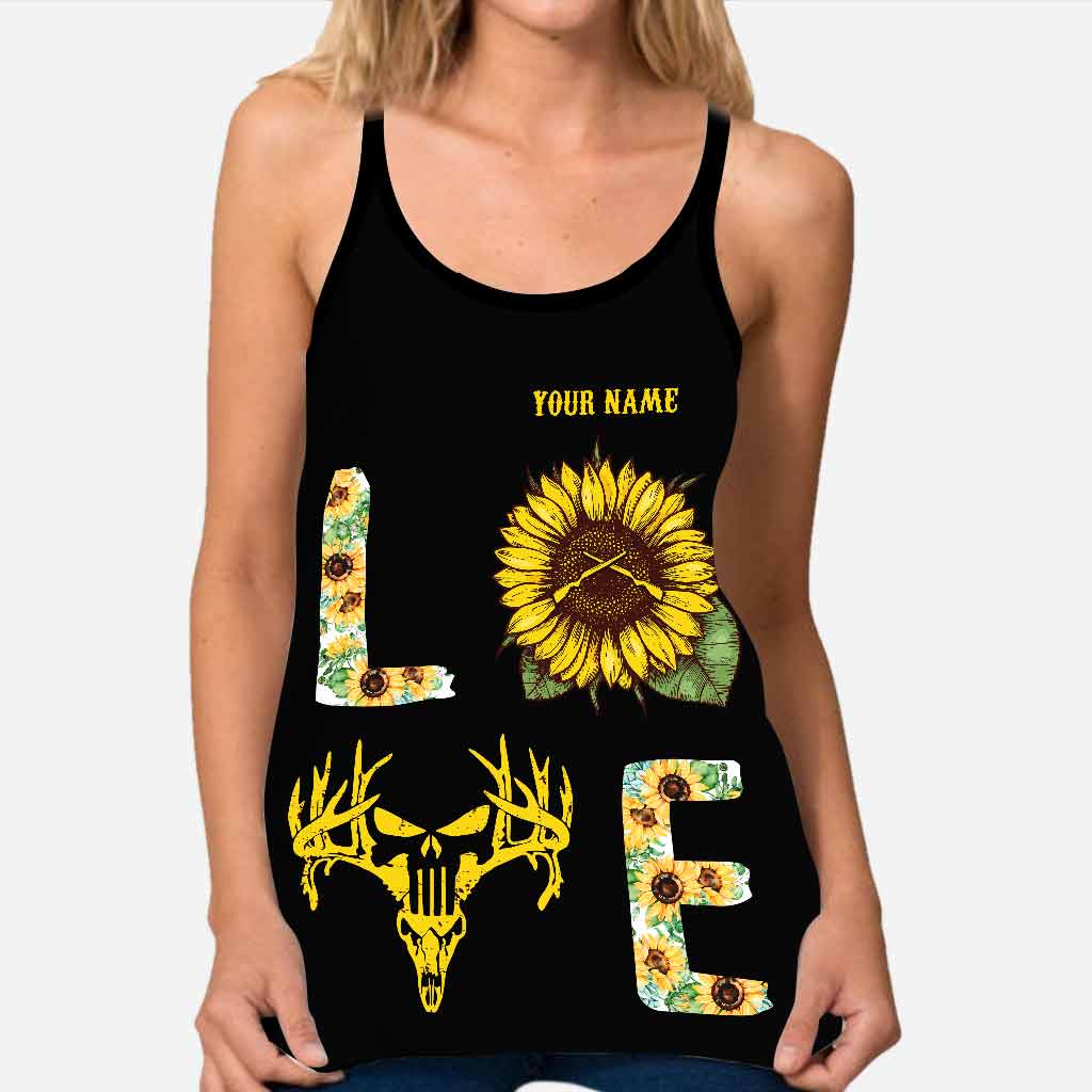 Country Girl - Personalized Hunting Cross Tank Top and Leggings