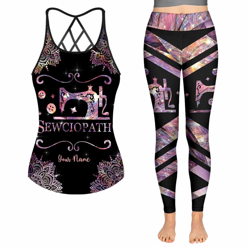 Sewciopath - Personalized Sewing Cross Tank Top and Leggings