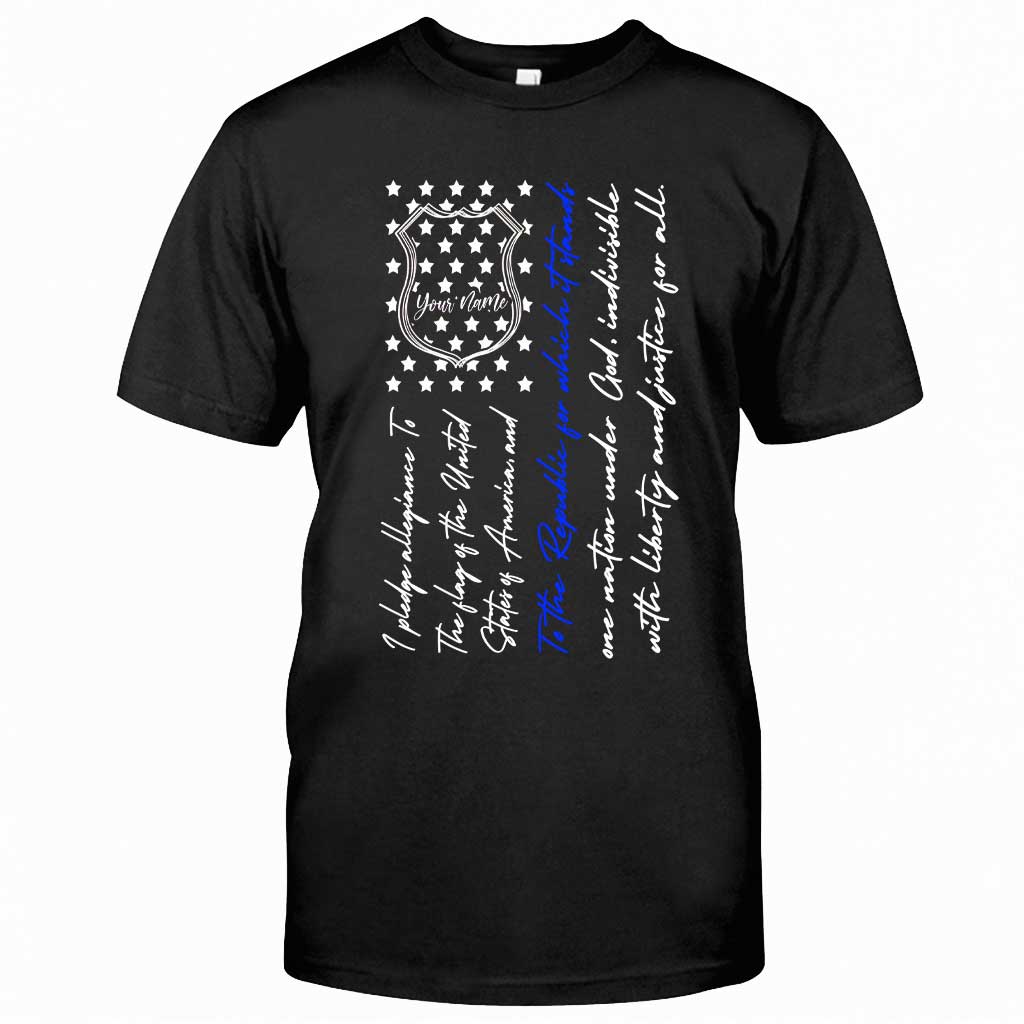 Polizeiabzeichen-Treueeid – Personalisiertes T-Shirt und Hoodie zum Unabhängigkeitstag