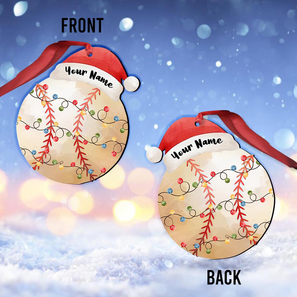 Sport Lovers - Personalized Christmas Baseball Ornament (Printed On Both Sides)