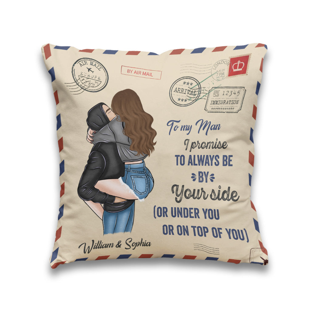 I Promise To Be By Your Side - Personalized Couple Throw Pillow