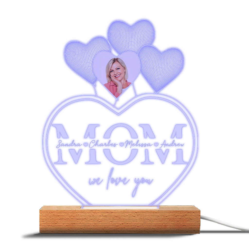Wishes Are Granted In A Mother's Heart - Personalized Mother's Day Mother Shaped Plaque Light Base