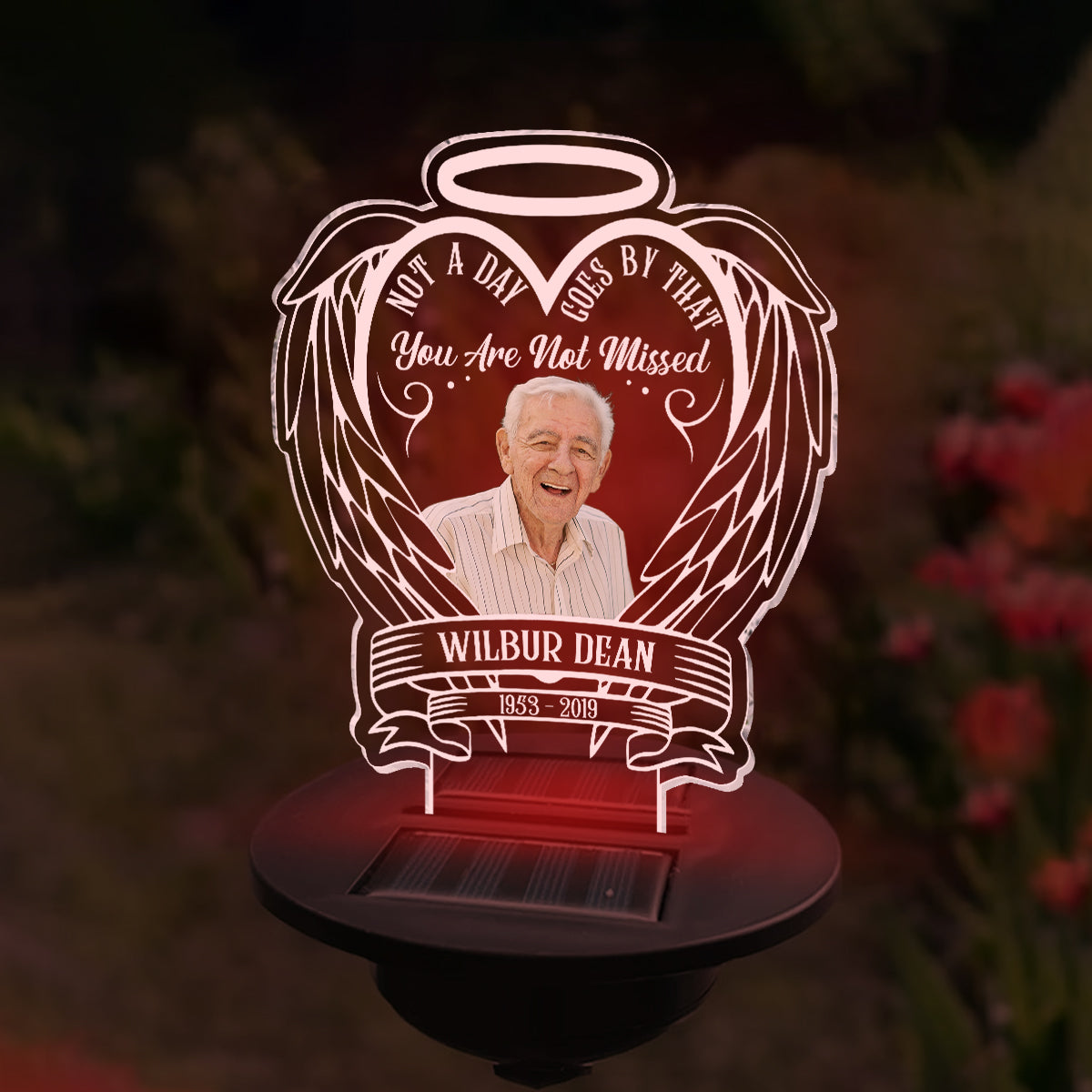 Not A Day Goes By That You Are Not Missed - Memorial gift for loss of - Personalized Garden Solar Light