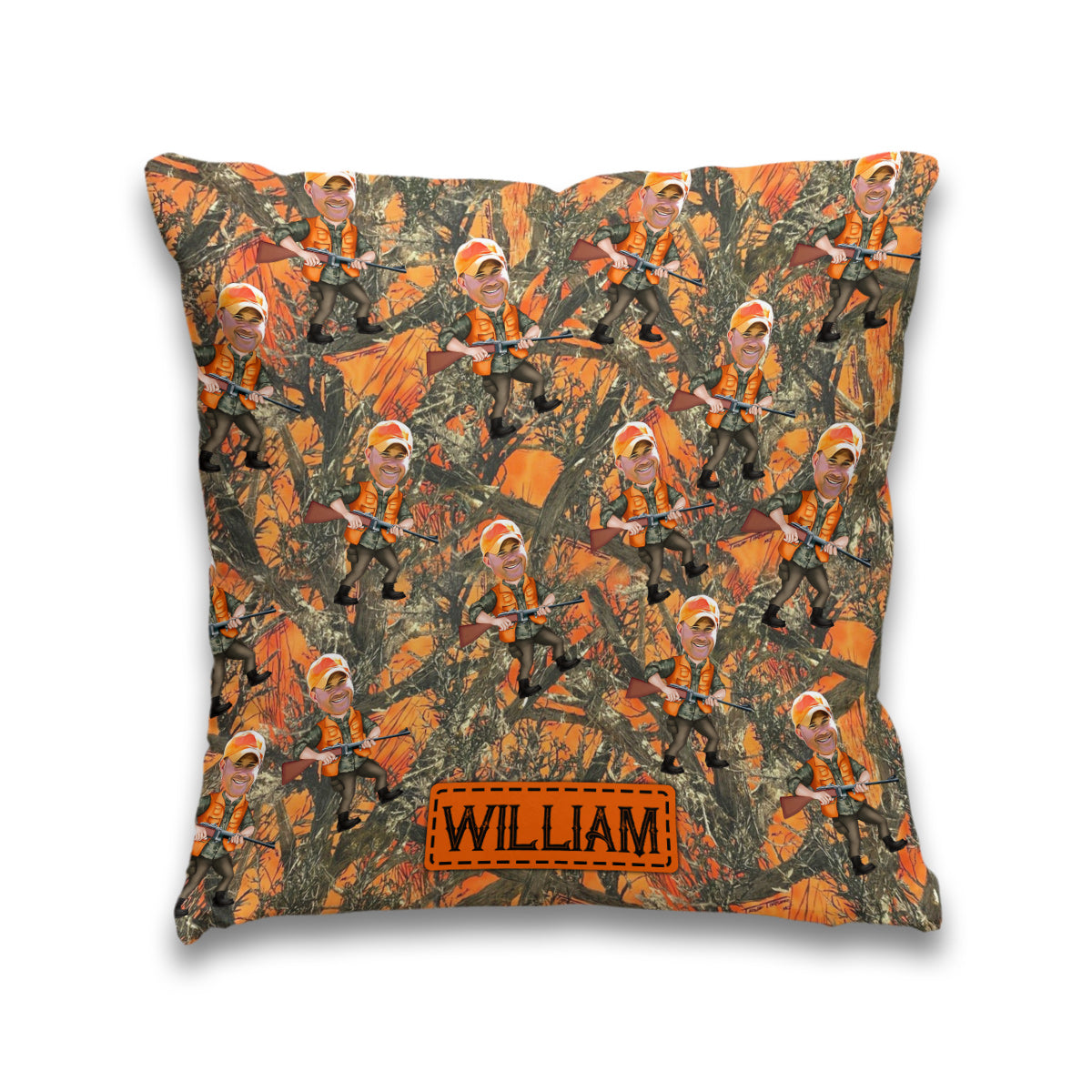 Photo Inserted Hunter - Personalized Hunting Throw Pillow