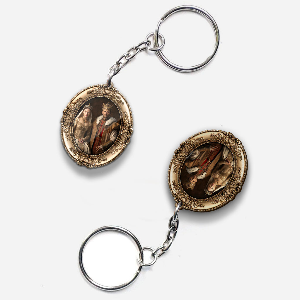 Her King His Queen - Personalized Couple Keychain
