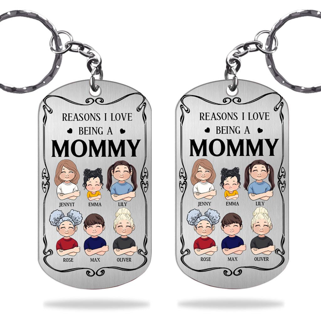Resons I Love Being A Poppy - Gift for grandpa, grandma, mom, dad, uncle, aunt, brother, sister - Personalized Stainless Steel Keychain