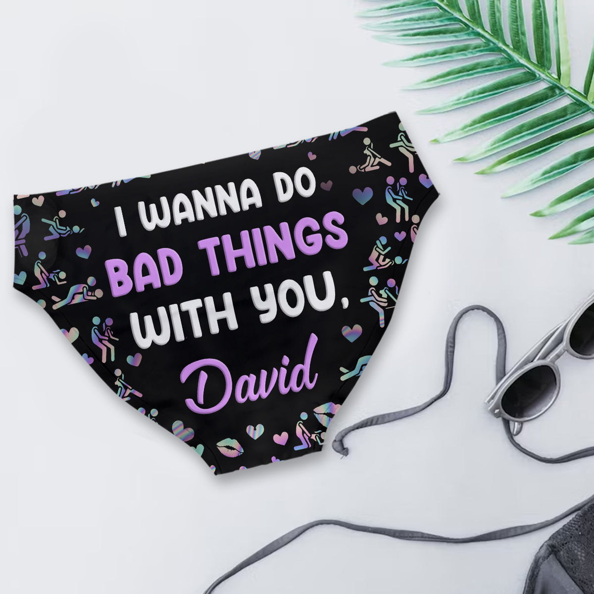 I Wanna Do Bad Things With You - Personalized Couple Women Briefs