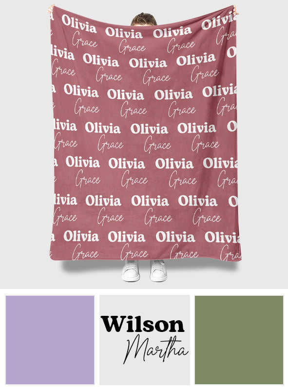 Couverture personnalisée pour frères et sœurs - Motif avec nom
