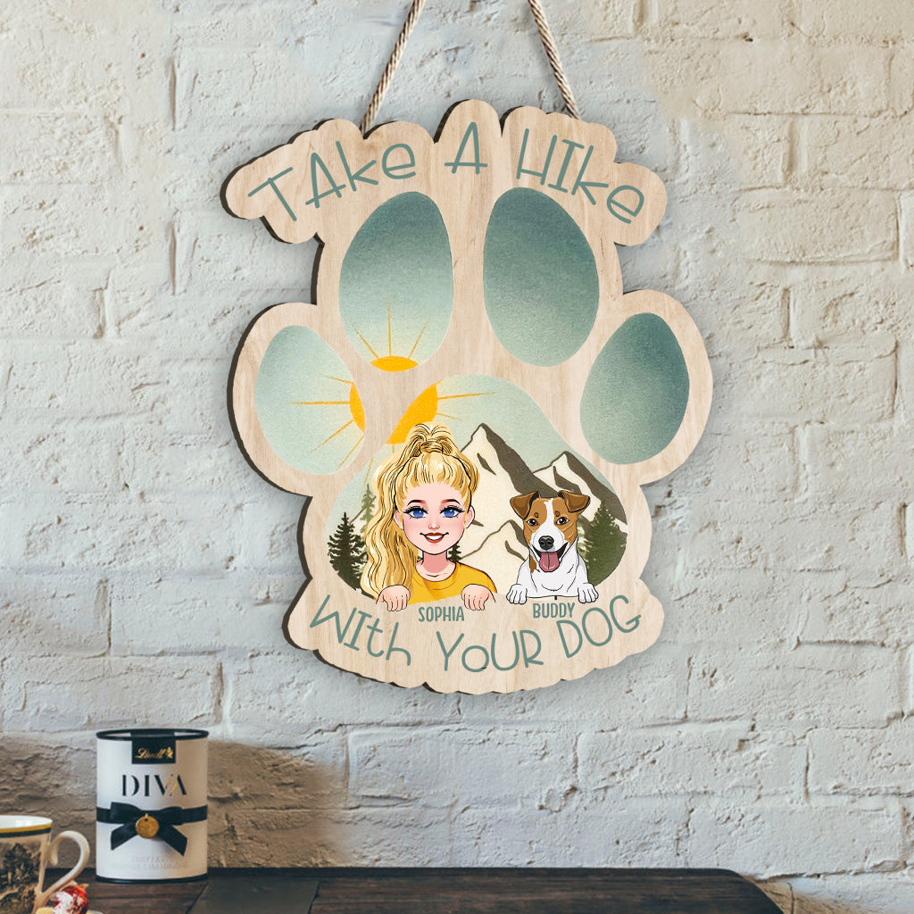 Take A Hike - Personalized Hiking Custom Shaped Wood Sign