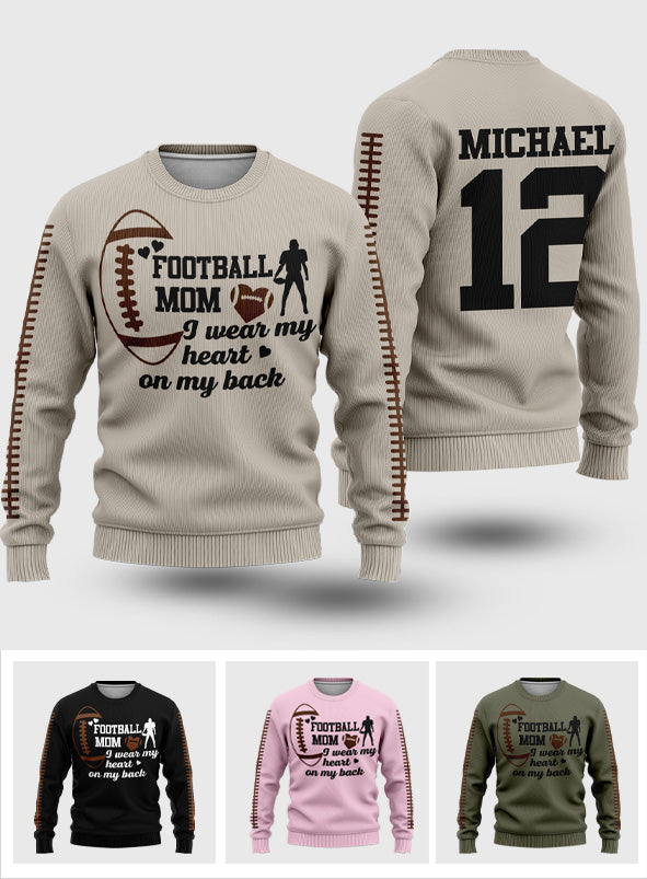 Maman de footballeur - Pull moche de football personnalisé