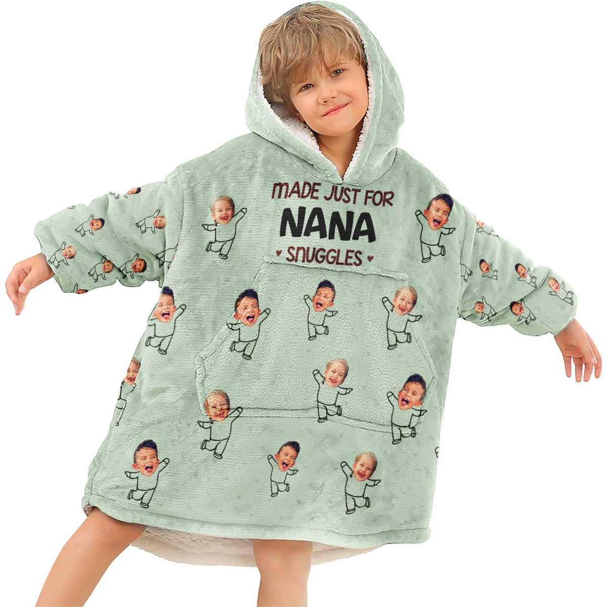 I Love Being Grandma Sunflower - Personalized Mother's Day Grandma Blanket Hoodie