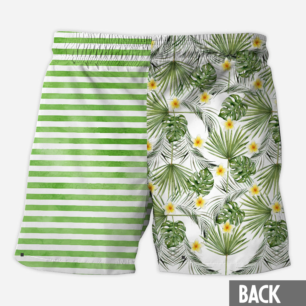 If Lost Return To Babe - Personalized Sea Lover Triangle Bikini Swimsuit And Men Shorts