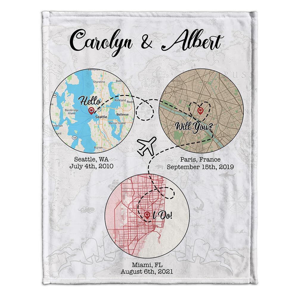 Hello Will You I Do - Personalized Husband And Wife Blanket