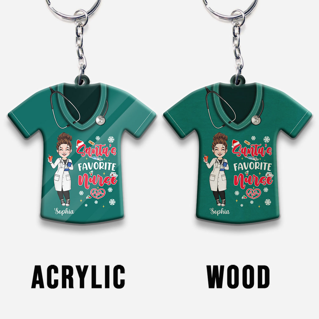Santa's Favorite Nurse - Personalized Nurse Keychain