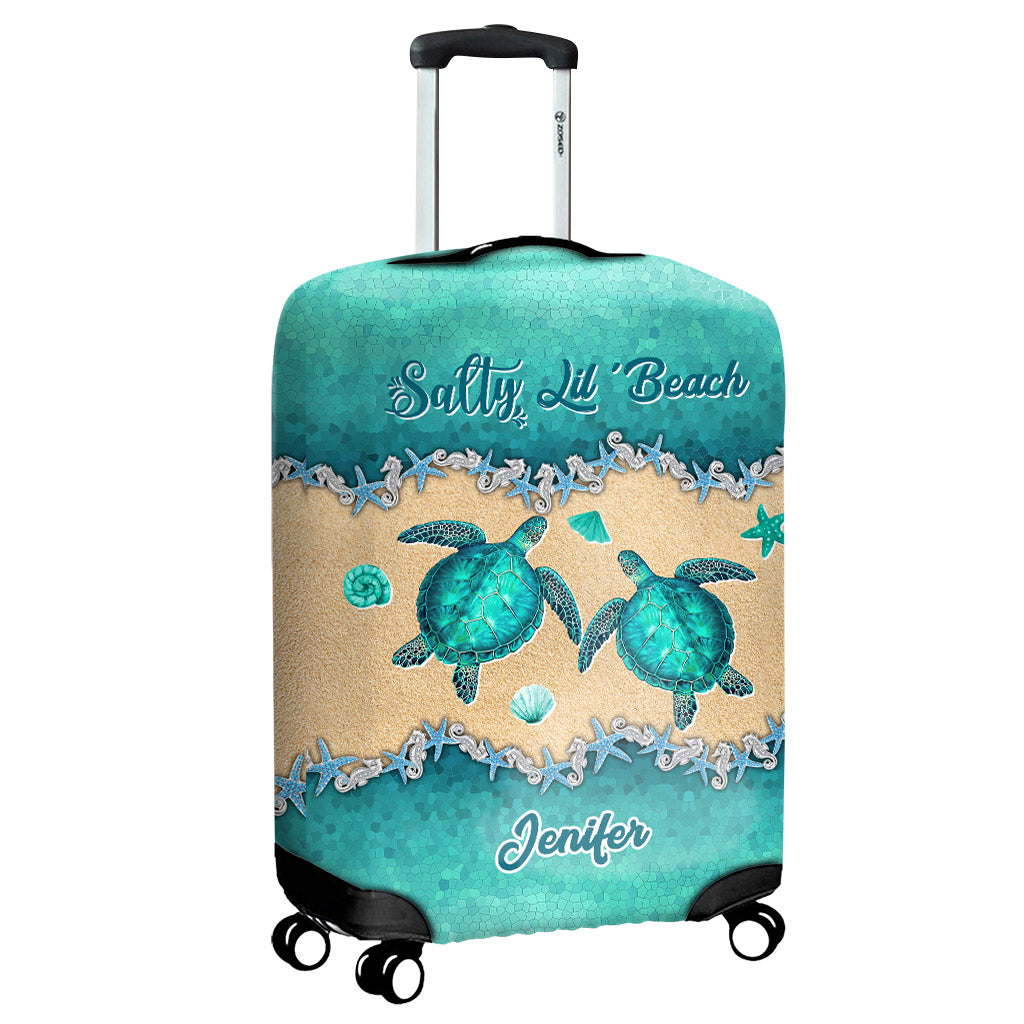 Salty Lil' Beach - Personalized Turtle Luggage Cover
