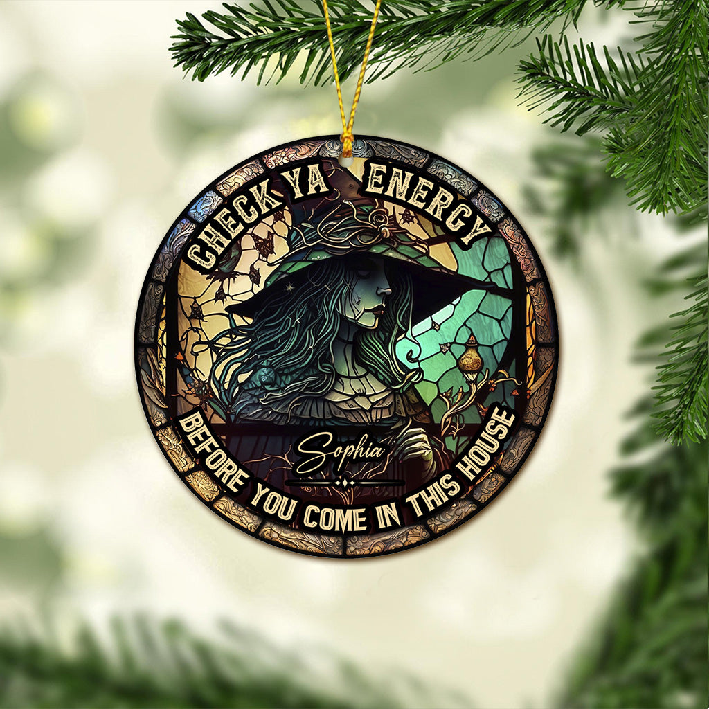 Check Ya Energy - Personalized Witch Ornament
