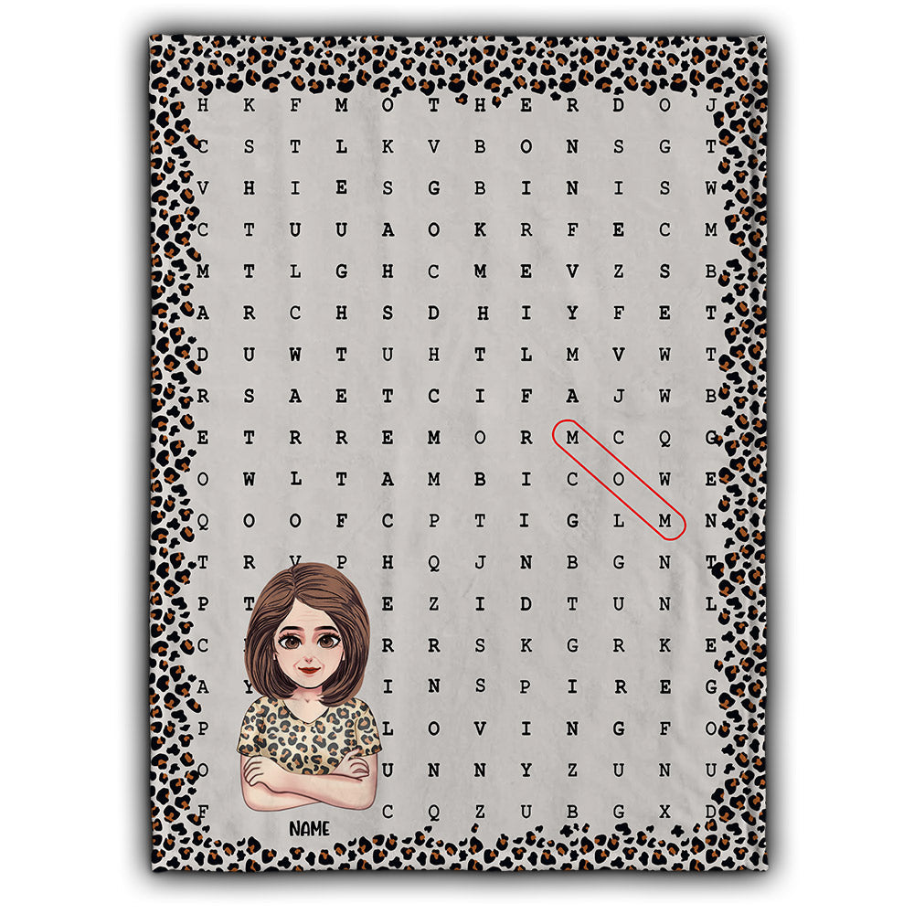 Mom Word Search - Personalized Mother's Day Mother Blanket