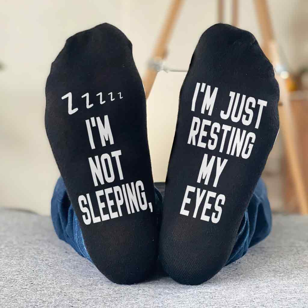 I'm Not Sleeping - Personalized Father Socks