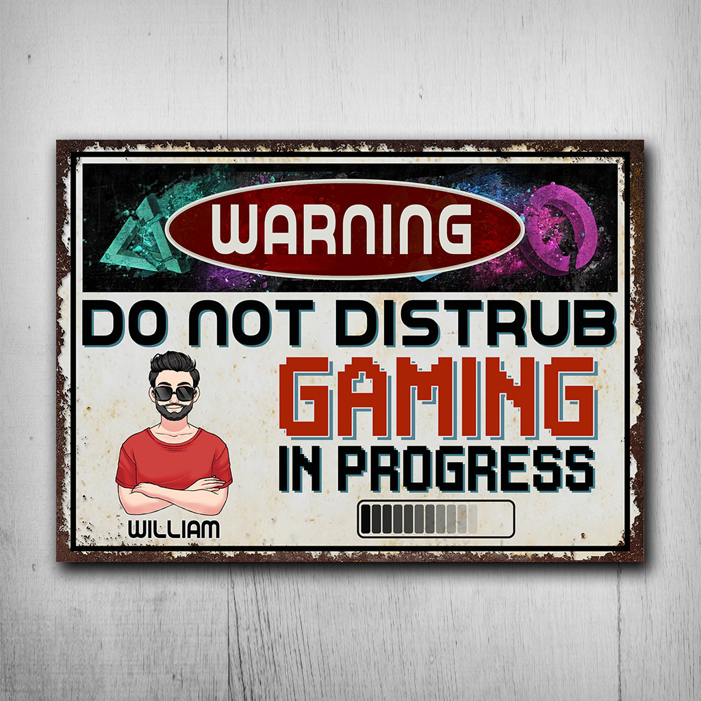 Gaming In Progress - Personalized Video Game Rectangle Metal Sign