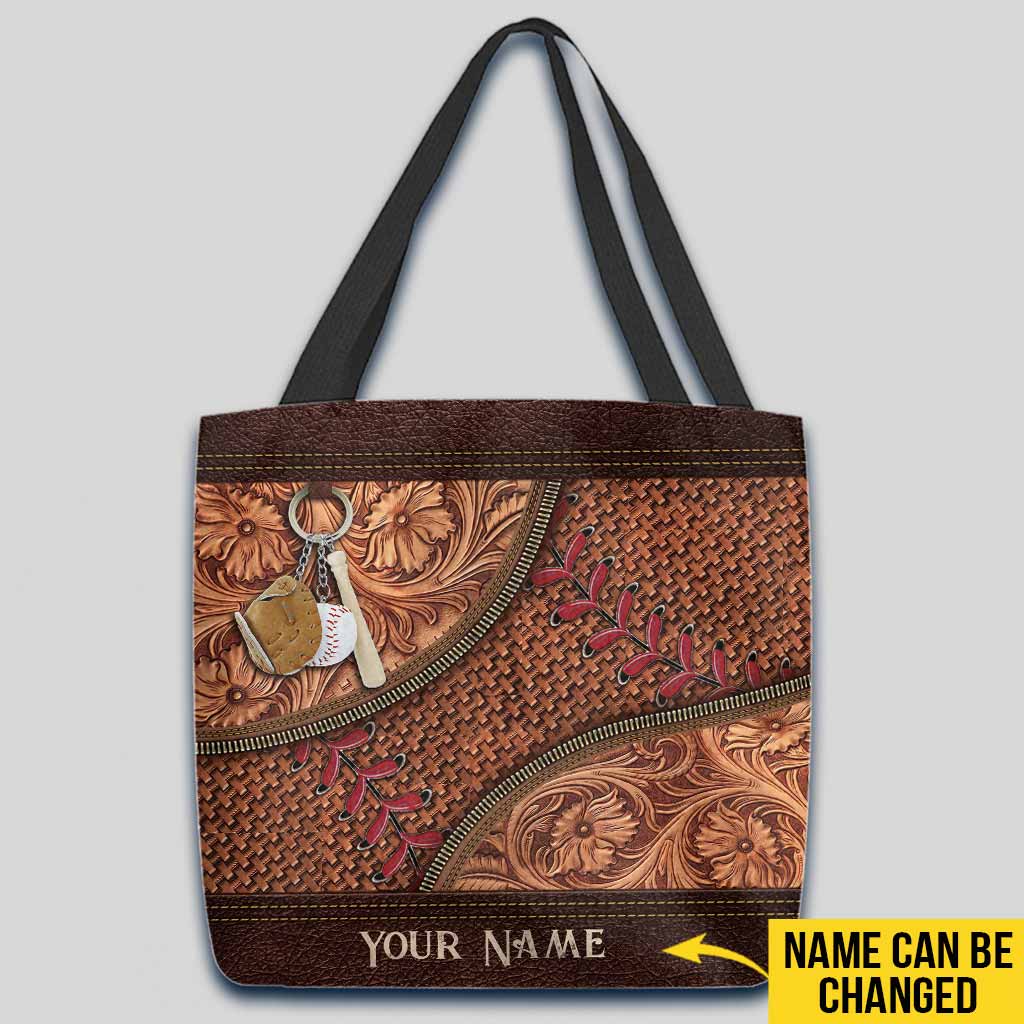 Sac fourre-tout vintage personnalisé pour maman de joueur de baseball