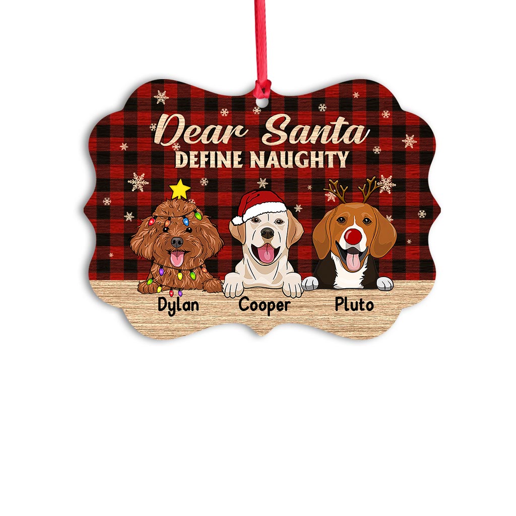 Définition de Vilain - Ornement de Noël personnalisé pour chien (Impression recto verso)