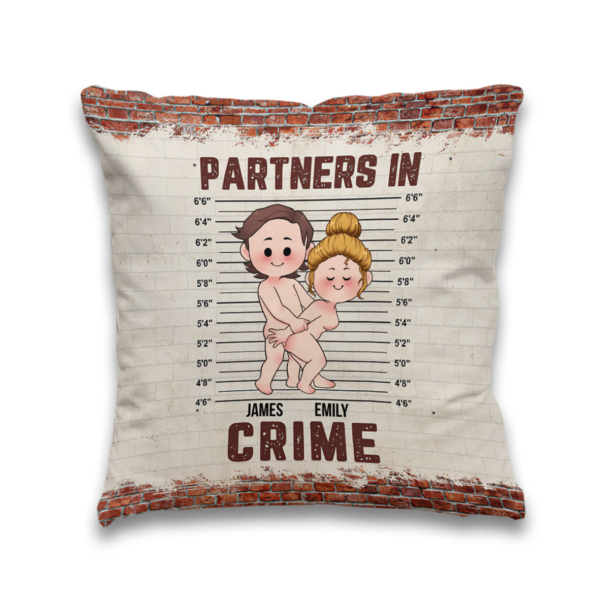 Partner In Crime - Personalized Couple Throw Pillow
