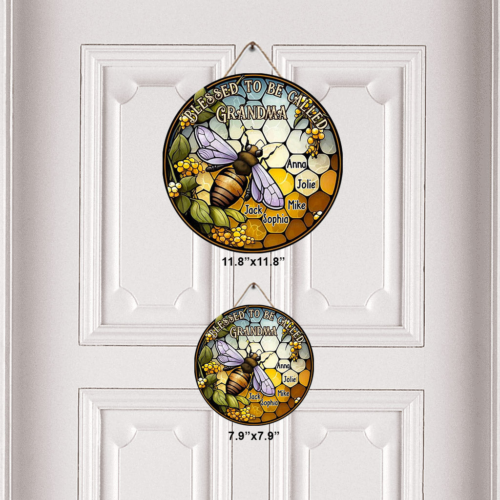 Blessed To Be Called Grandma/ Nana/ Mimi... - Personalized Grandma Round Wood Sign