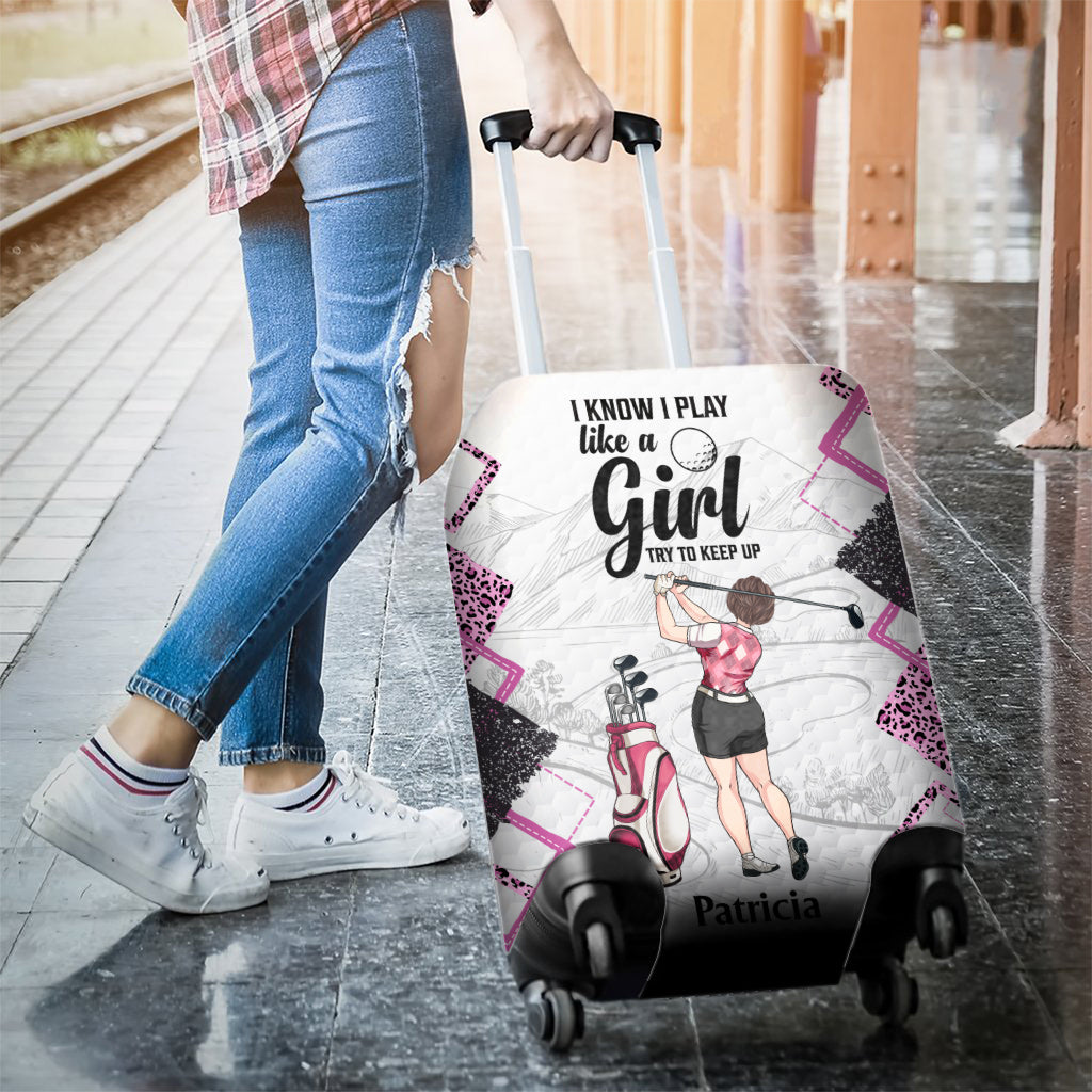 Golf Instruction - Golf gift for her, girlfriend, wife, daughter - Personalized Luggage Cover
