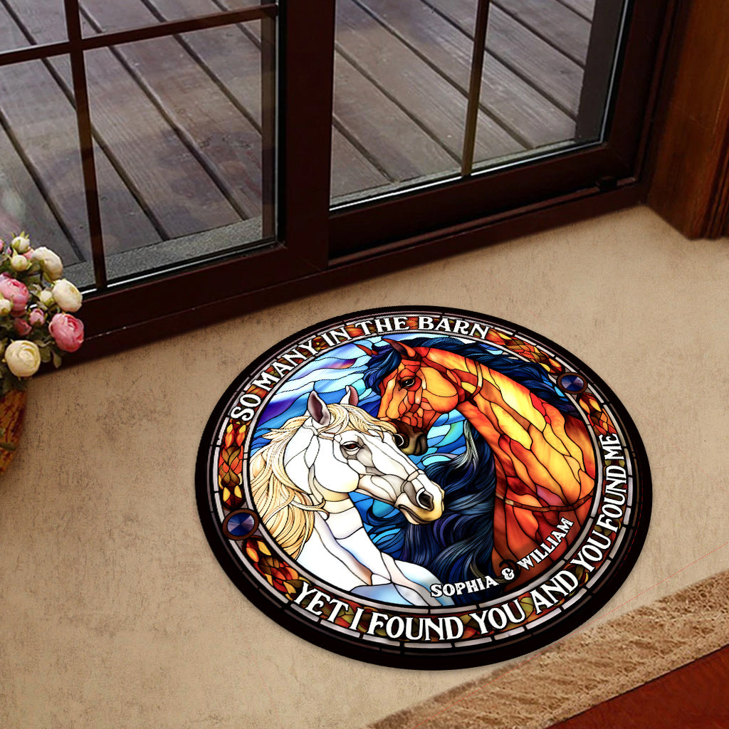 So Many In The Barn - Horse gift for husband, wife, boyfriend, girlfriend - Personalized Shaped Doormat
