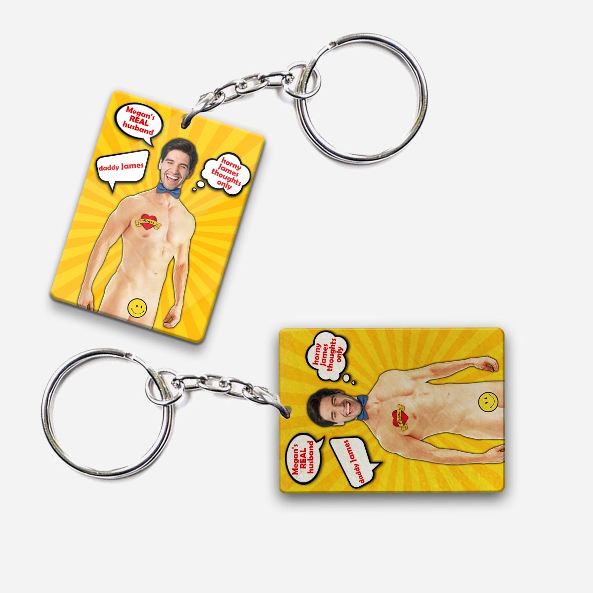The Man The Myth The Legend - Personalized Husband And Wife Keychain