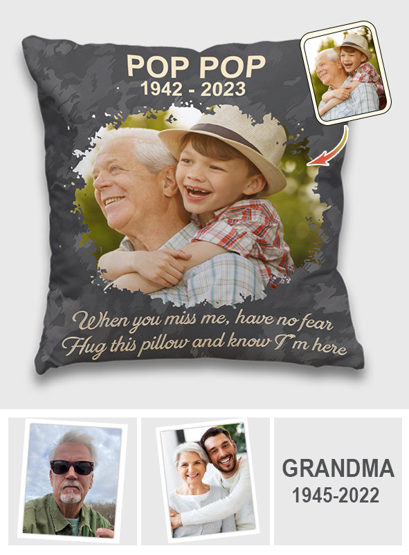 Hug This Pillow And Know I'm Here - Personalized Memorial Throw Pillow