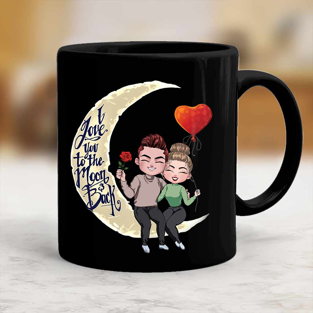 I Love You To The Moon And Back - Personalized Couple Mug