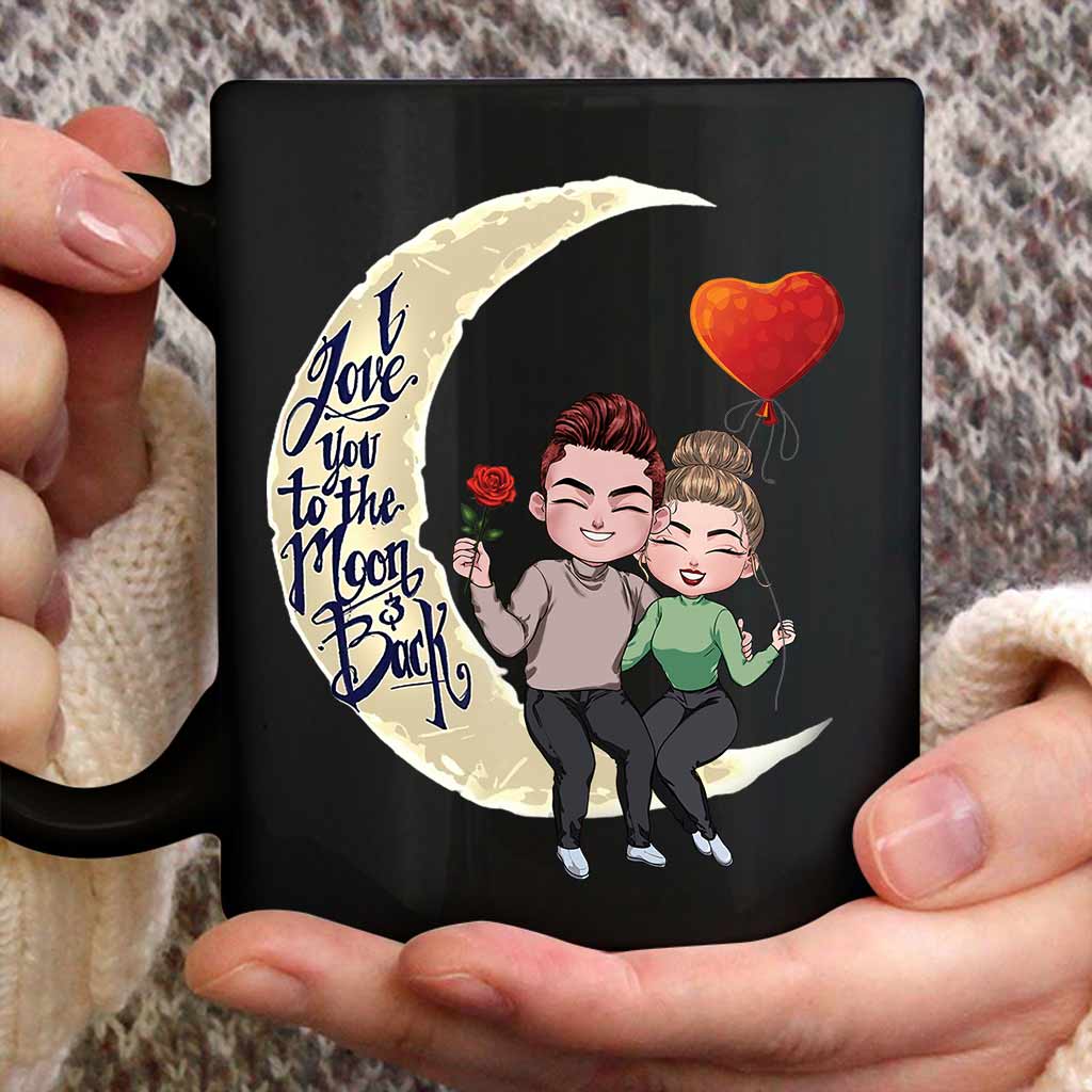 I Love You To The Moon And Back - Personalized Couple Mug
