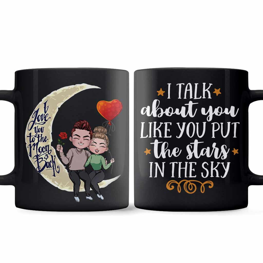 I Love You To The Moon And Back - Personalized Couple Mug