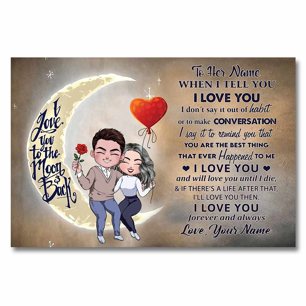 I Love You To The Moon And Back - Personalized Couple Poster