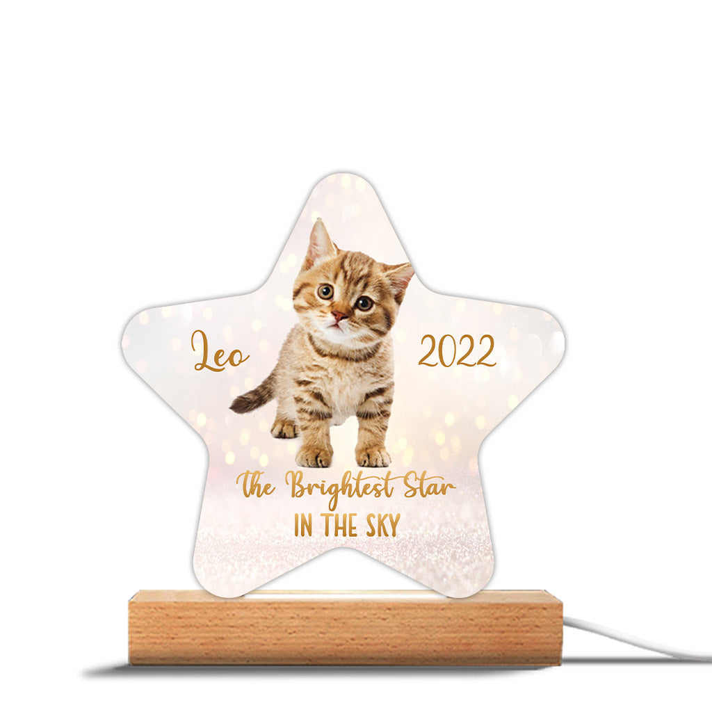 Der hellste Stern am Himmel – Geschenk für Katzenbesitzer – Personalisierte, geformte Leuchtplatte