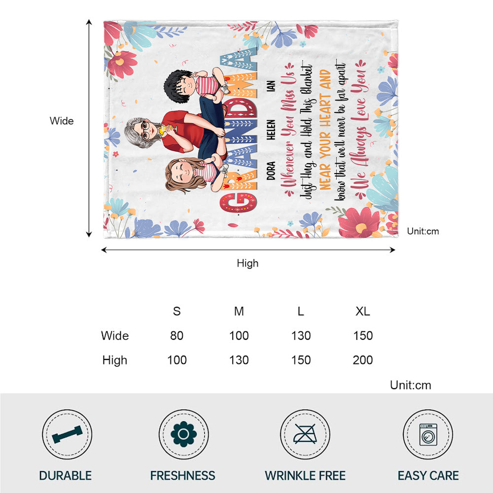 Whenever You Miss Us - Personalized Mother's Day Grandma Blanket